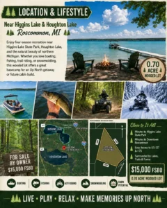 Northern Michigan Hideaway – .7 acre vacant lot with utilities